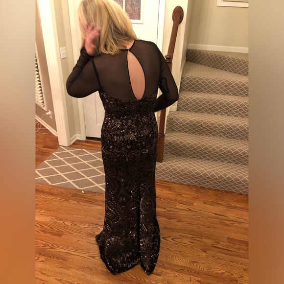 🌟BRAND NEW🌟 Betsy & Adam Mesh Long Sleeve Sequin Dress - Picture 3 of 5